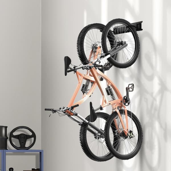 Cykelhållare Väggfäste Garage för 2 Cyklar, Robust och Utrymmesbesparande Design