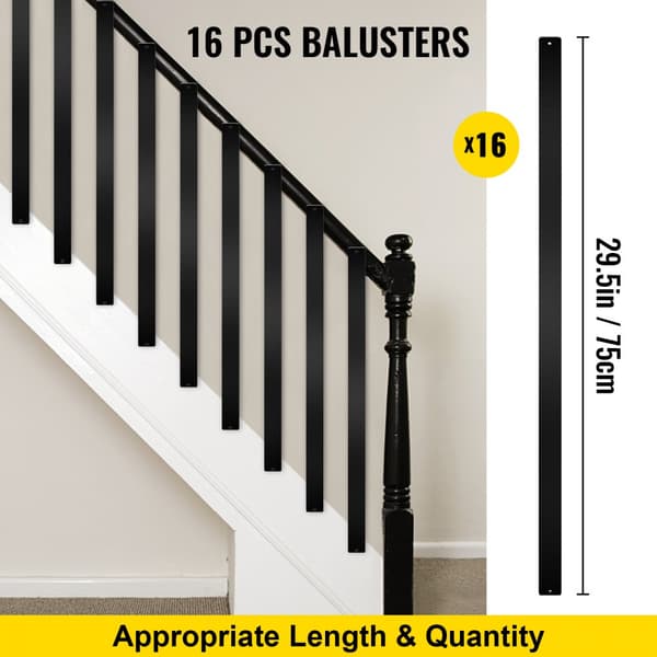 Deck Baluster Metall Spindlar 16-pack 29,5" Aluminiumlegering Räcke