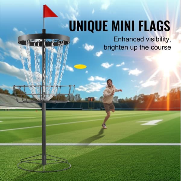 Disc Golfkorg, 24 kedjor, bärbar disc golf-mål, kraftig stål, träning, inomhus och utomhus