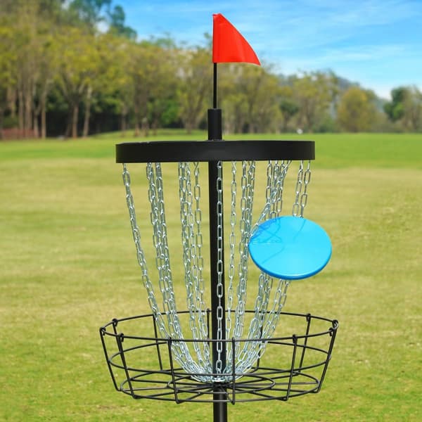 Disc Golfkorg, 24 kedjor, bärbar disc golf-mål, kraftig stål, träning, inomhus och utomhus