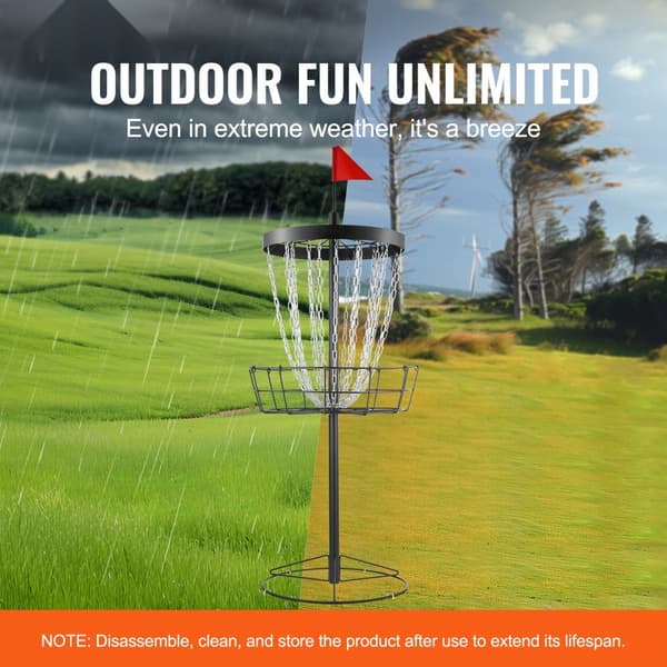 Disc Golfkorg, 24 kedjor, bärbar disc golf-mål, kraftig stål, träning, inomhus och utomhus
