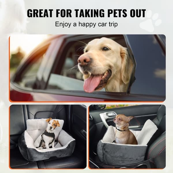 Dog Booster Autostol, Pet Autostol til små hunde op til 9 kg, mørkegrå, komfortabel og sikker hundetransport