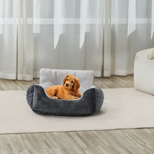 Dog Booster Autostol, Pet Autostol til små hunde op til 9 kg, mørkegrå, komfortabel og sikker hundetransport