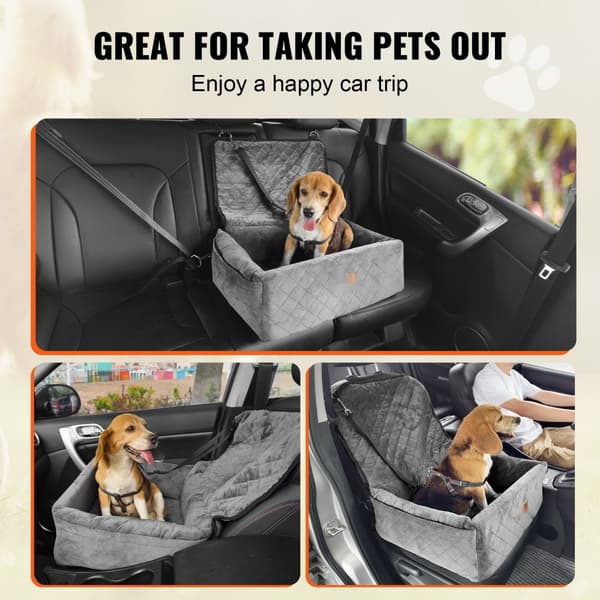 Hunde Booster Autostol, Pet Auto Autostol til små og mellemstore hunde op til 18 kg, Grå, sikkerhed og komfort