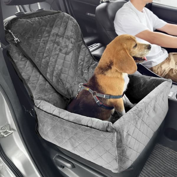 Hunde Booster Autostol, Pet Auto Autostol til små og mellemstore hunde op til 18 kg, Grå, sikkerhed og komfort