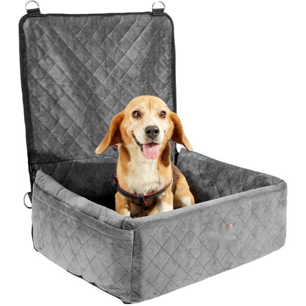 Hunde Booster Autostol, Pet Auto Autostol til små og mellemstore hunde op til 18 kg, Grå, sikkerhed og komfort