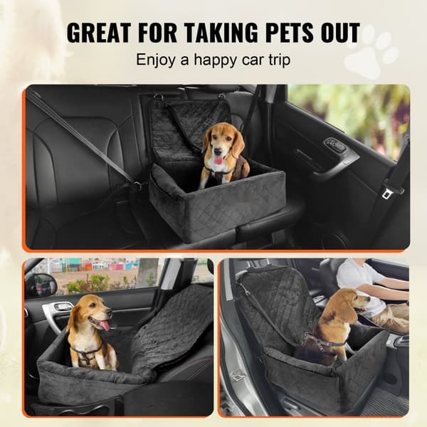 Hundeforstærker Autostol, Pet Autostol til små og mellemstore hunde op til 40 lbs, komfortabel og sikker, sort design