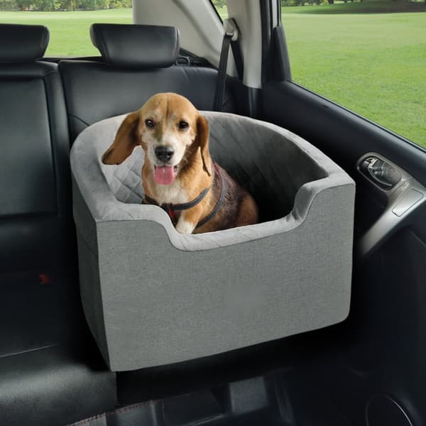 Hunde Booster Autostol, Pet Auto Autostol til små og mellemstore hunde op til 25 kg, Grå, sikkerhedssele, nem installation