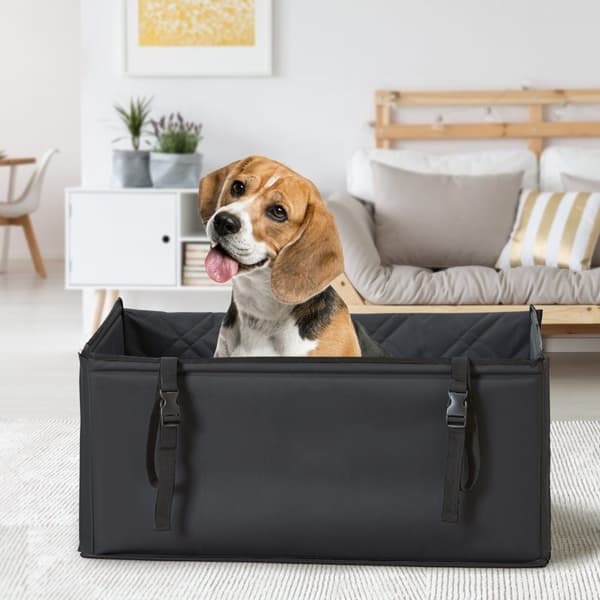 Hundesæde til bil, Dog Booster, komfortabel autostol til små og mellemstore hunde op til 18 kg, sort