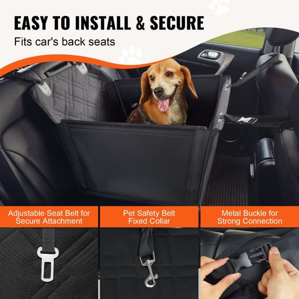 Hund Booster Bilens Säte, Pet Car Seat för SML Hundar upp till 22 kg, Svart