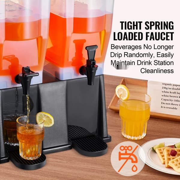 Dryckesdispenser 3 gallon x 2, Plast Juicedispenser med Lock, Iste Lemonad Juice Vatten Dispenser för Fester