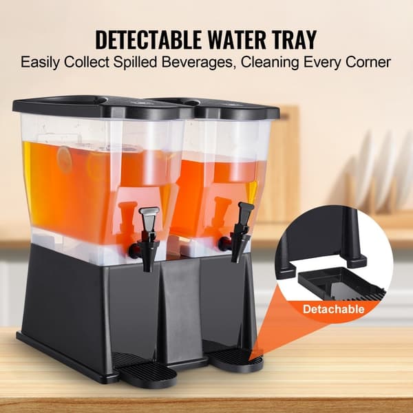 Dryckesdispenser 3 gallon x 2, Plast Juicedispenser med Lock, Iste Lemonad Juice Vatten Dispenser för Fester