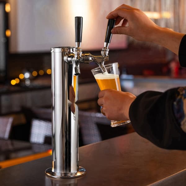 Kaksiputkinen hanaoluttorniannostelija, ruostumatonta terästä, tynnyrioluttorni, Kegerator Tower Kit valmiiksi koottu