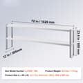 Pikkukuva 7 / 9: Ruostumattomasta teräksestä valmistettu kaksinkertainen ylähylly, 2-tasoinen, 12"x72", valmistelupöytään täydellinen ratkaisu
