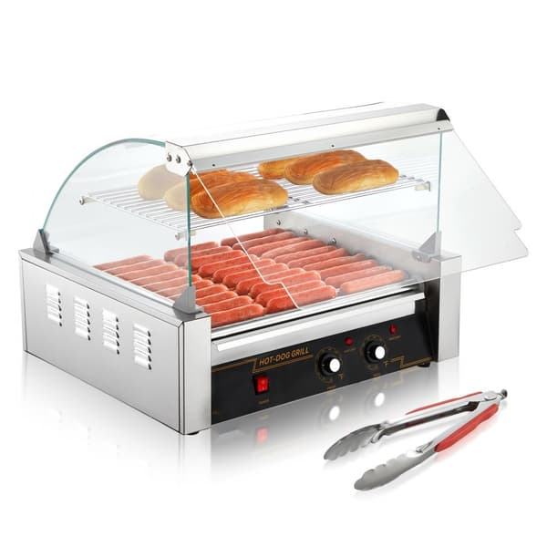 El-30 Hot Dog 11 Rullegrill Komfur med Backsplash og Hylde, 2,2KW, Effektiv og Holdbar