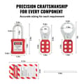 Miniatyrbillede 4 af 9: Elektrisk Lockout Tagout Kit, 59 dele sikkerhedspakke med hængelåse, hasper, mærkater, binder, stik lockout, kamafbryder