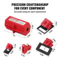 Miniatyrbillede 5 af 9: Elektrisk Lockout Tagout Kit, 59 dele sikkerhedspakke med hængelåse, hasper, mærkater, binder, stik lockout, kamafbryder