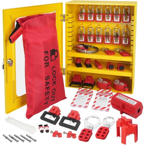 Elektrisk Lockout Tagout Kit, 59 dele sikkerhedspakke med hængelåse ...