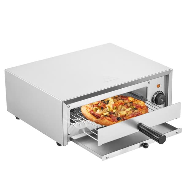 Sähköinen pizzauuni 12 tuumaa, 1500 W, 122-662 ℉ lämpötila-alue, irrotettava murualusta, tehokas ja nopea lämmitys