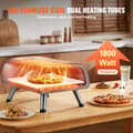Miniatyrbillede 3 af 9: Elektrisk pizzamaskine til bordplade, 12" pizzaovn til indendørs og udendørs brug, hurtig opvarmning, robust design
