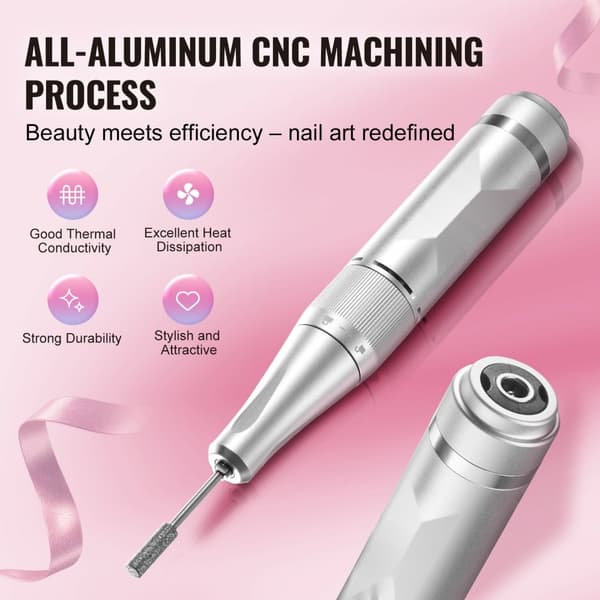 Elektrisk ledningsfri negleboremaskine 40000RPM, neglefilmaskine med LCD-display, professionel manicure, hurtig opvarmning, justerbar hastighed