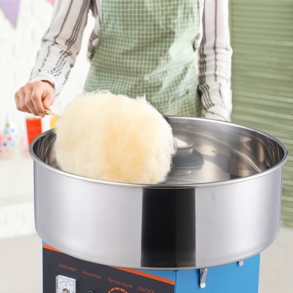 Elektrisk Candy Floss Maskine, 1000 W Candy Maker, Kommerciel Popcornmaskine med Rustfrit Stål, Sukkerske og Skuffe, Perfekt til Eventer