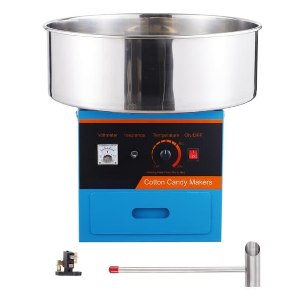 Elektrisk Candy Floss Maskine, 1000 W Candy Maker, Kommerciel Popcornmaskine med Rustfrit Stål, Sukkerske og Skuffe, Perfekt til Eventer