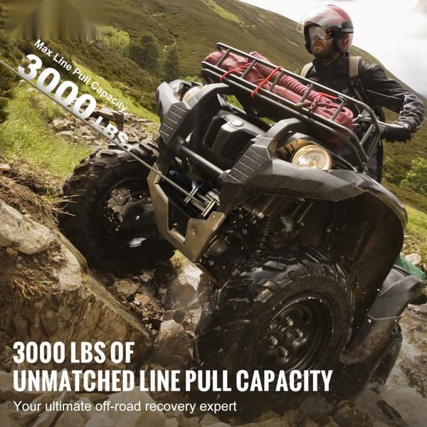 Elektrisk ATV UTV spil 3000 lb, vandtæt IP55, stålkabel, kablet kontrol med effektive funktioner