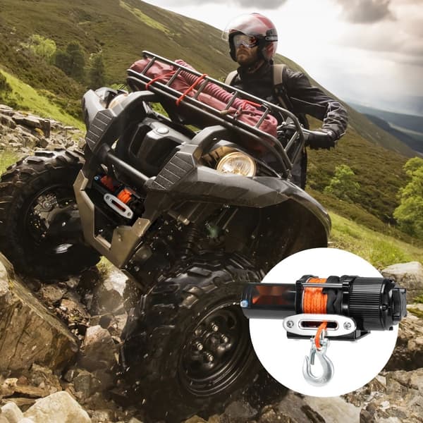 Elektrisk vinsch 4500 lb för ATV/UTV, vattentät med syntetiskt rep och fjärrkontroll