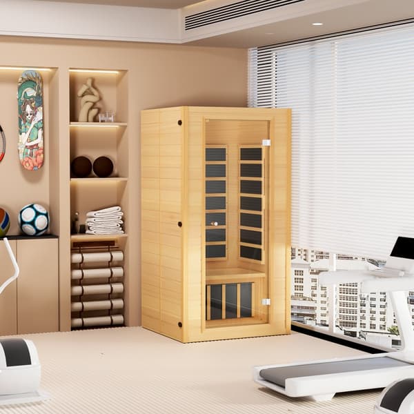 Far Infrared Trä Bastu 1400W, Hem Spa för 1-2 Personer, Energibesparande och Kompakt Design