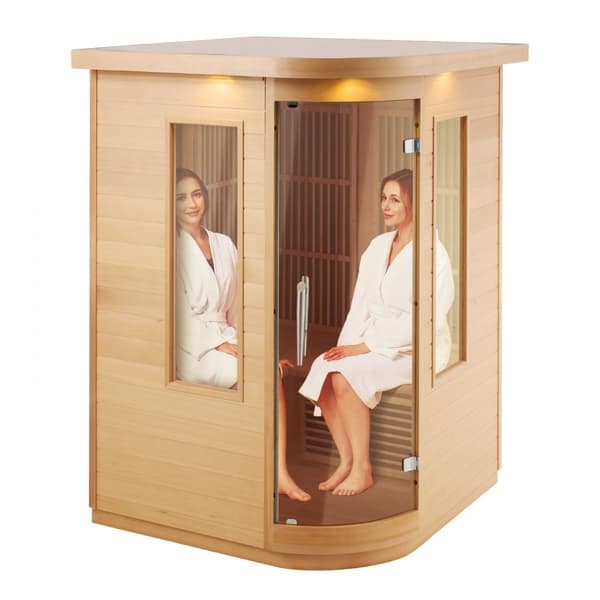 Far Infrared Træ Sauna til Hjemmet, Spa til 2 Personer, 1850W, Effektiv og Energibesparende