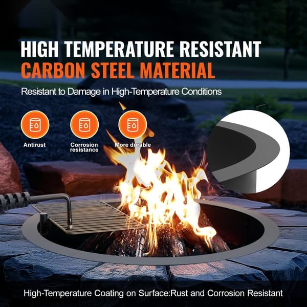 35 tuuman teräksinen DIY nuotiopaikka, Fire Pit Ring ja BBQ Fire Ring, kestävä ulkokäyttöön