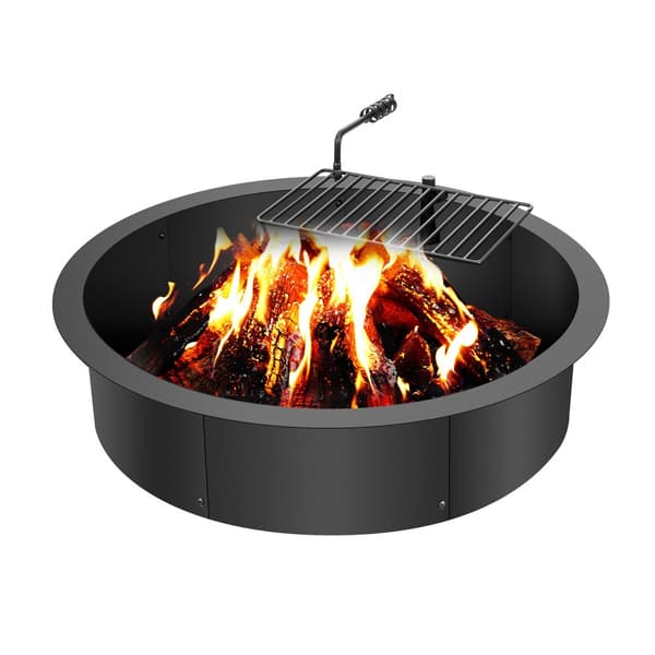 Brændestativ 35 tommer, BBQ ildring i stål, DIY lejrbål, holdbart design, perfekt til udendørs aktiviteter