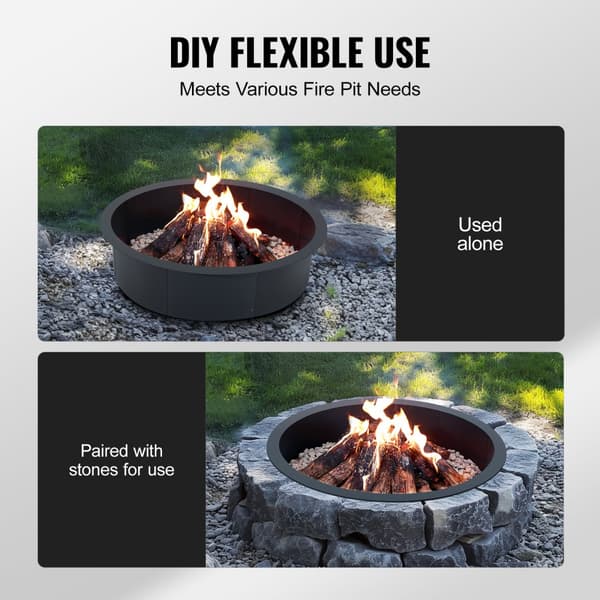 Ulkoilmasydän Fire Pit Ring, 45 tuumaa, pyöreä teräsvuoraus, Tee-se-itse nuotiorengas, kestävä ja tyylikäs ratkaisu