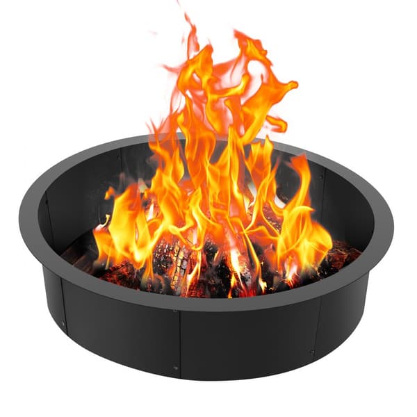 Eldring Rund 45 tum, Yttre Stålfoder, DIY Campfire Ring, Brandgrill, Enkel att Montera