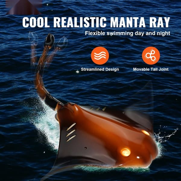 Fjernbetjening Manta Ray Legetøj, 2,4 GHz Højhastigheds RC Båd, Børnevenlig, Gaveidé til Voksne