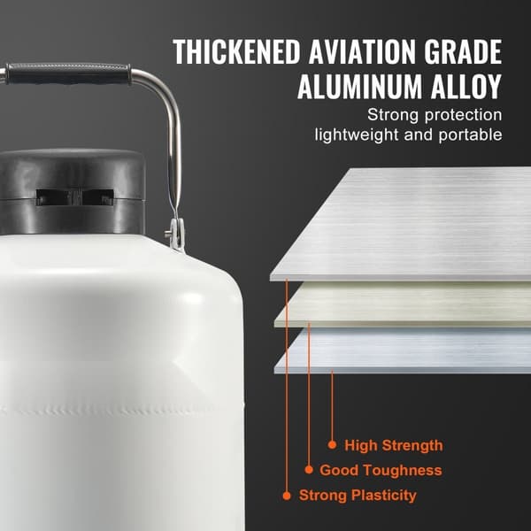 Flydende nitrogentank 6 l, aluminiumslegering, LN2 Dewar beholder, til opbevaring af 6 dåser