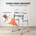 Miniatyrbild 4 av 9: Fällbar Gånghjälp i Aluminium, Justerbar Höjd, Maxvikt 350 LBS