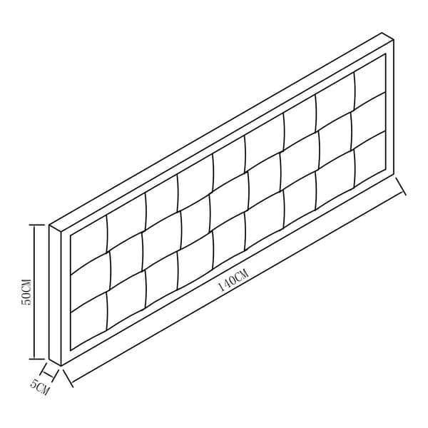 Klädd sänggavel Tervo 140x5x45 cm grå [en.casa]