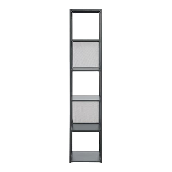 Bokhylla Finspång 185x38x38 cm stål svart [en.casa]