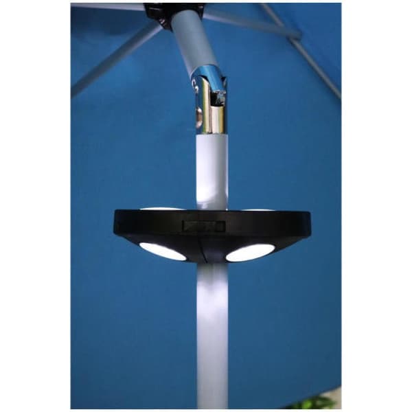 Multifunktionel LED-lampe til en haveparaply med en dobbeltsidet lyskilde