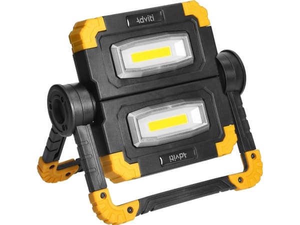 Orno GEMINIX LED-lyskaster 2x10W, arbeidslyskaster, bærbar med batteri, 1200lm, IP44, 4000K, 5000mAh