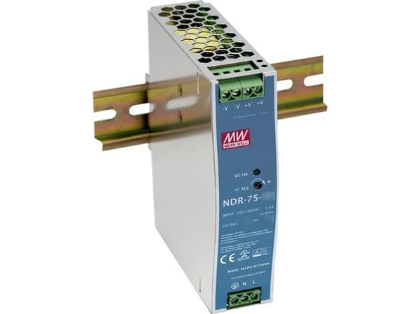 TRITON KYTKENTÄTOIMINEN VIRTALÄHDE DIN-KISKOON MEAN WELL NDR-75-48 48V/75W/1.6A