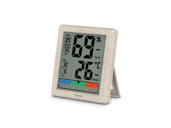 Hama Ponza, Innendørs, Temperatur- og fuktighetssensor, Frittstående, -10 - 50 °C, 20 - 95%, Plast, Hvete