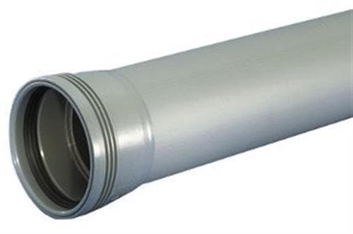 Wavin 75 x 2000 mm grå PP avloppsrör med muff