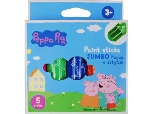 Maler i runde pinner 4-farget Jumbo Peppa ASTRA
