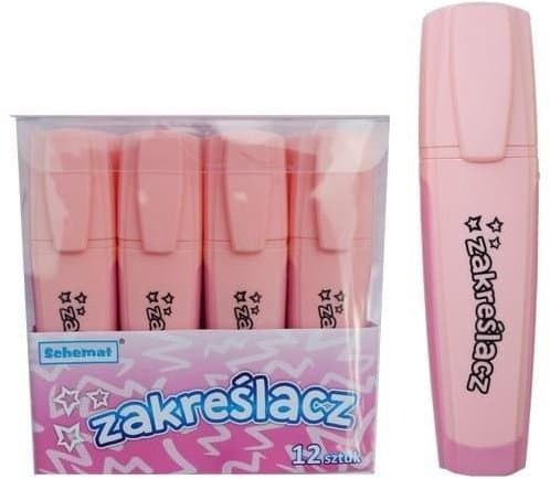 Pastellrosa highlighter (12 stk)
