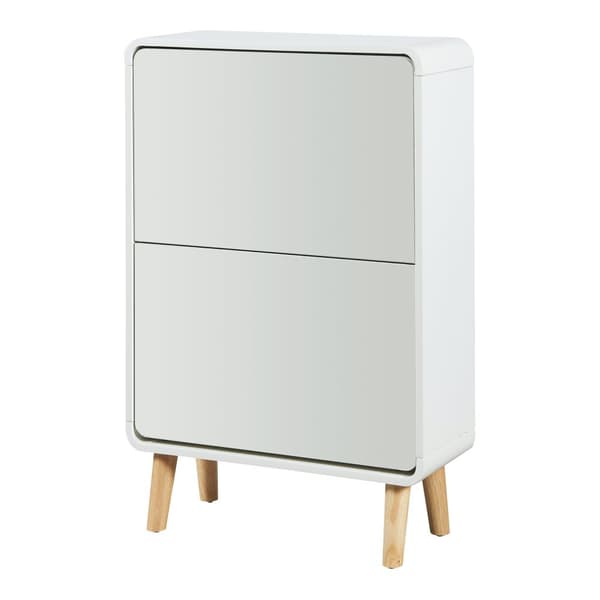 Skoskåp Aure 96x63x23,5 cm plats för 8 par skor vit [en.casa]