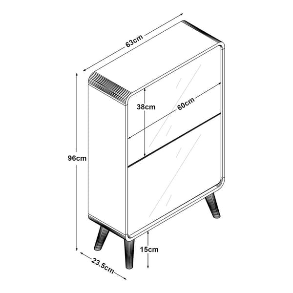 Skoskåp Aure 96x63x23,5 cm plats för 8 par skor vit [en.casa]