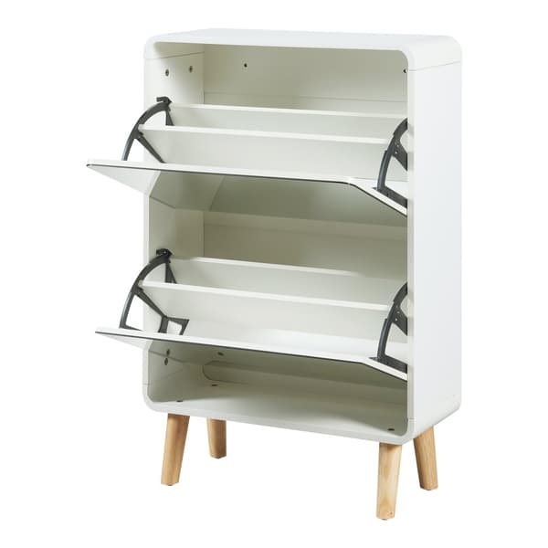 Skoskåp Aure 96x63x23,5 cm plats för 8 par skor vit [en.casa]